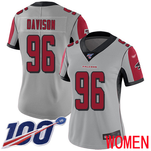 Atlanta Falcons Limited Silver Women Tyeler Davison Jersey NFL Football #96 100th Season Inverted Legend